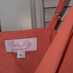 Pink Lily peach romper